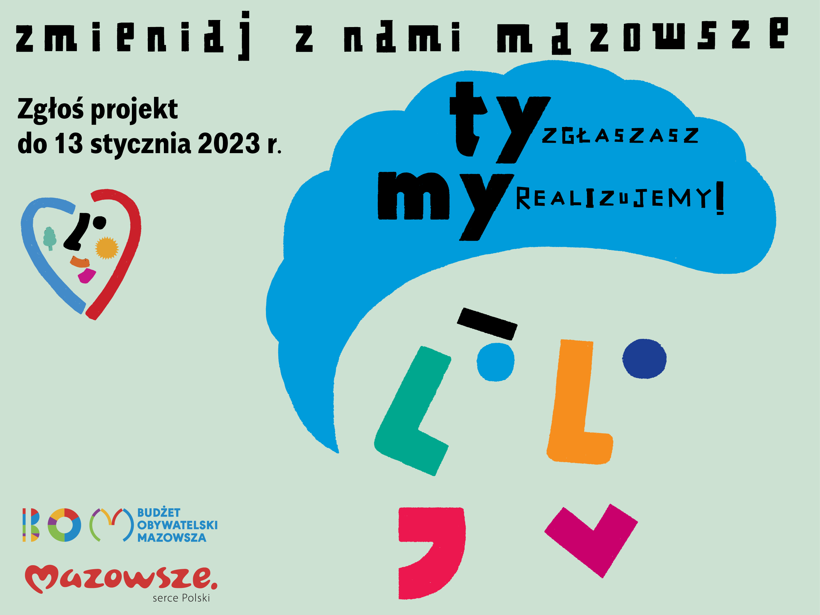 Plakat informujący o rozpoczęciu nowej edycji Budżetu Obywatelskiego Mazowsza