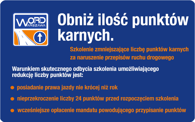 Szkolenie dla kierowców naruszających przepisy ruchu drogowego - 2023